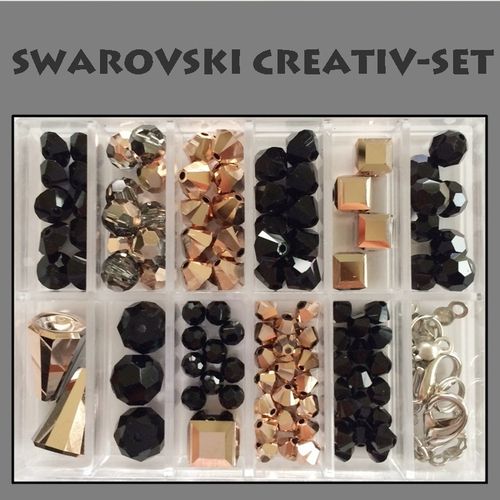 Swarovski-KREATIV-SET, Rose Gold-Schwarz