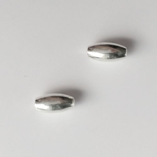 Perlen 925 Silber, oval, 6 x 3 mm