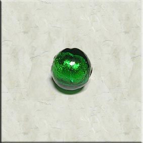 Murano-Perle Goldfolie grün, 10 mm