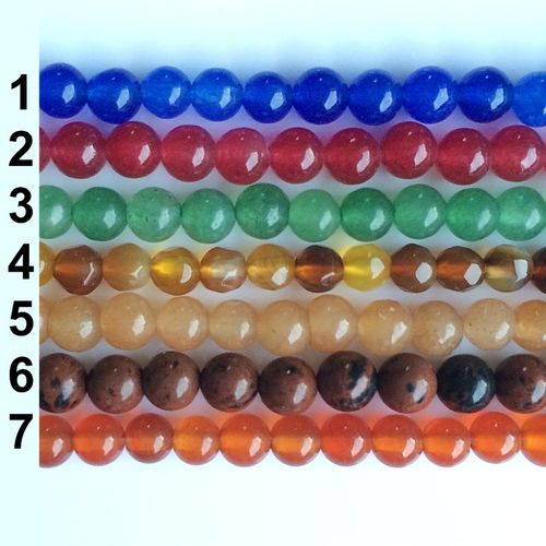 Edelstein Perlen 4 mm, 7 Arten, 1 Strang