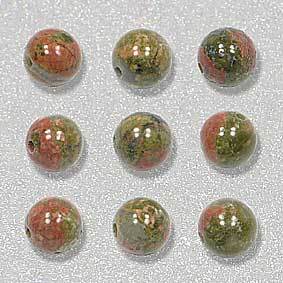 Edelstein Perlen Unakite, 8 mm