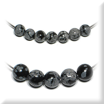 Edelstein Perlen Flocken-Obsidian, 4 und 6 mm