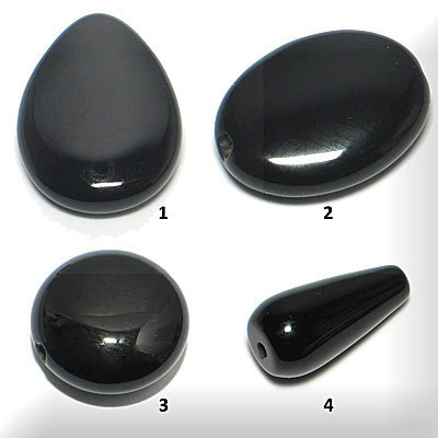 Edelstein Perlen Onyx, diverse Formen