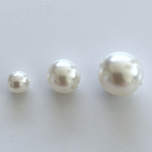 Glaswachs Perlen creme-weiß 4, 6, 8 mm
