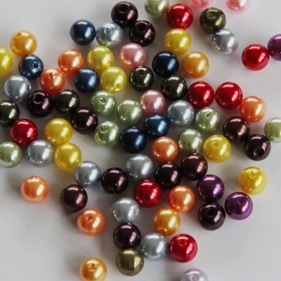 Mix Wachs Perlen, 8 mm, 50 Stück