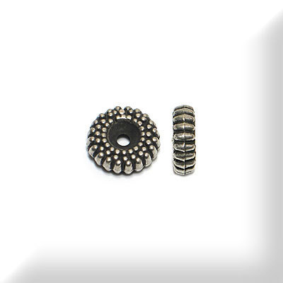 Ring-Perlen fein gerippt, 10 mm