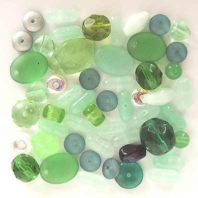 Glasperlen-Mix grün, 15 g