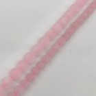 Rosenquarz Perlen satiniert 6 und 8 mm, 1 Strang