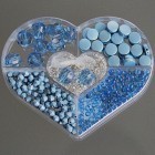 Perlen Box Herzform, blau