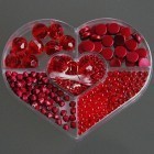 Perlen Box Herzform,rot