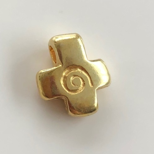Metall Kreuz gold,  12 mm