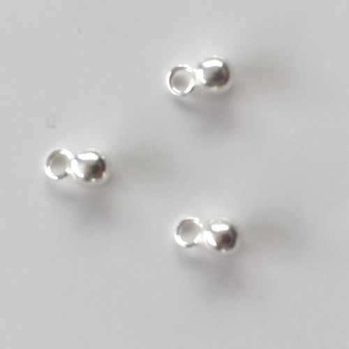 Perlen mit Öse 925 Sterling Silber, 3 mm
