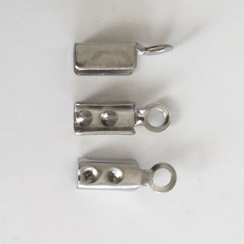 Edelstahl Verbinder für Lederbänder, 6 x 2 mm