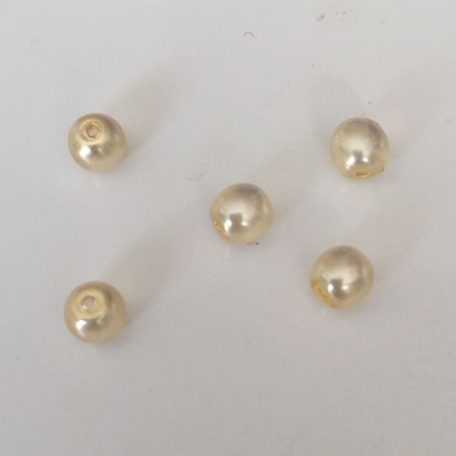 Glaswachs Perlen, 4 mm, beige
