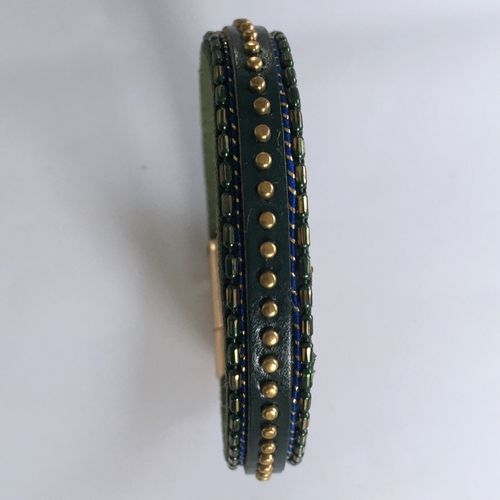 Armband dunkelgrün/gold