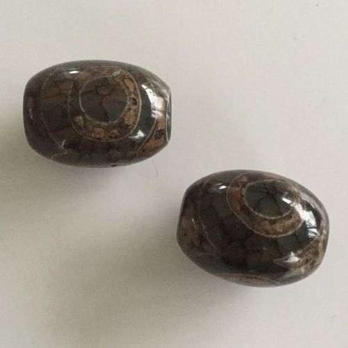 Tibetanische Agat Perlen ca. 22 x 15 mm