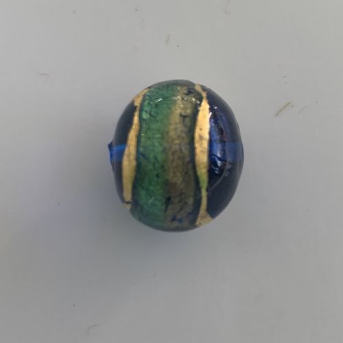 Murano Perle kobalt/aqua, 14 mm