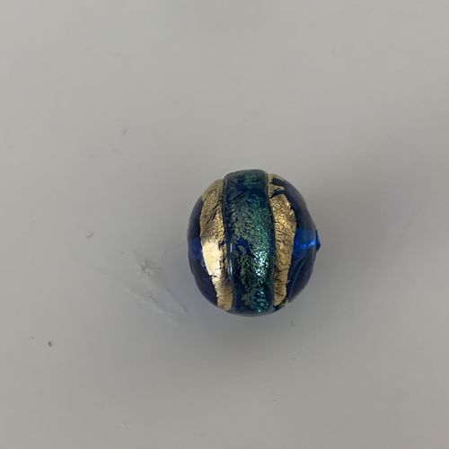 Murano Perle kobalt/aqua, 14 mm