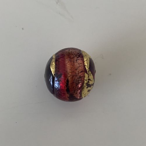 Murano Perle 14 und 16 mm, rot/gold