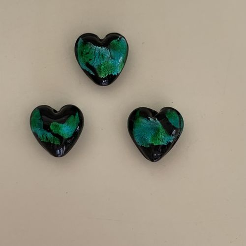 Murano Herz blau-grün, 12 mm