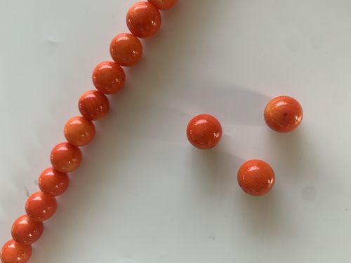 Korallen Perlen orange, 10 mm