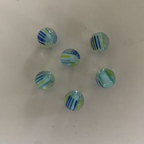 Glasperlen aqua, 9 mm